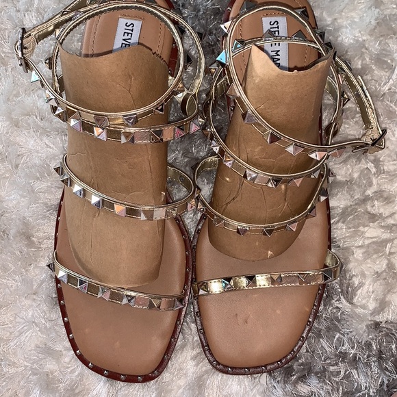 Steven Madden gold spike wrap sandals - Picture 3 of 6